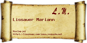 Lissauer Mariann névjegykártya